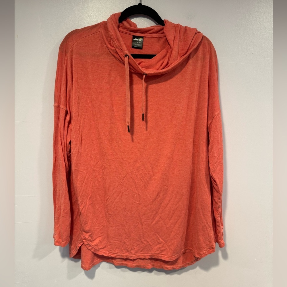 Orange Avia cowl hooded long sleeve sweatshirt